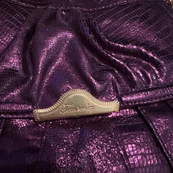 Temperley London Metallic Plum Embossed Leather Chain Shoulder Bag NWOT - Picture 10 of 16